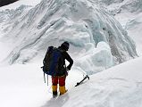 06 Climbing Sherpa Lal Singh Tamang Leads The Way Through The Broken Up East Rongbuk Glacier On The Way To Lhakpa Ri Camp I 